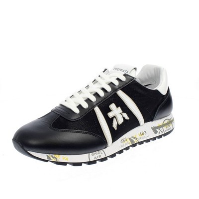 Premiata Lucy - Low Sneaker aus Wildleder und schwarzem Nylon - Damen Schuhe Sneaker