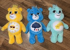 NWOT EUC Care Bears Plush Lot Funshine, Cloudy Day Grumpy Make A Wish