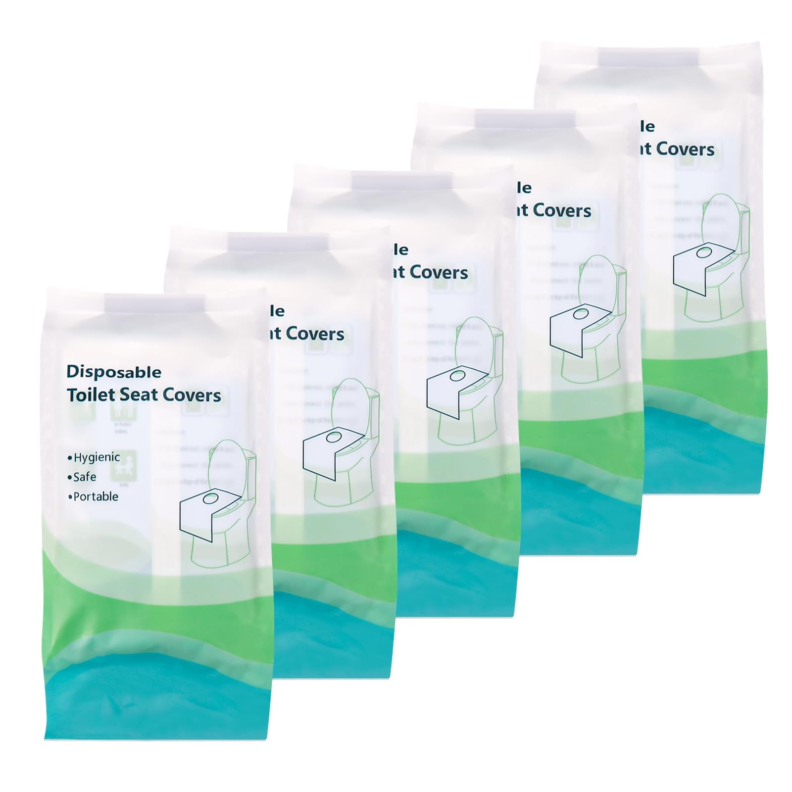 Housses de siège de toilette jetables imperméables lot de 50 voiles de protection