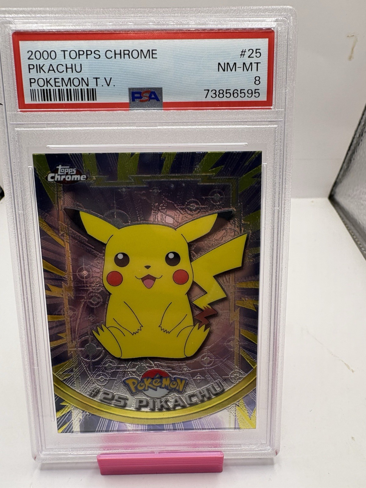 2000 Topps Chrome Pokemon TV Pikachu #25 PSA 8 BEAUTIFUL PIKACHU CARD! Pika