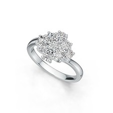 Sterling Silver Semi Mount Ring Setting Oval OV 4X3mm Bypass Cluster Ring