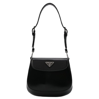 Prada Triangle Logo Cleo Mini Hobo Bag Black 1BH188 ZO6 F0002 142950578