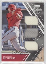 2017 Panini Elite Extra Edition Triple Materials Silver /149 Rhys Hoskins 8sr