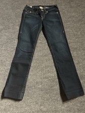 Vintage True Religion Dark Blue Jeans Low Rise Straight Womens 29 Y2K USA