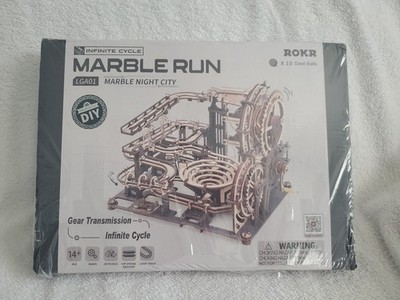 ROKR Marble Run Electric Spaceport 3D Wooden Puzzle Toys Games Boy Building Toys