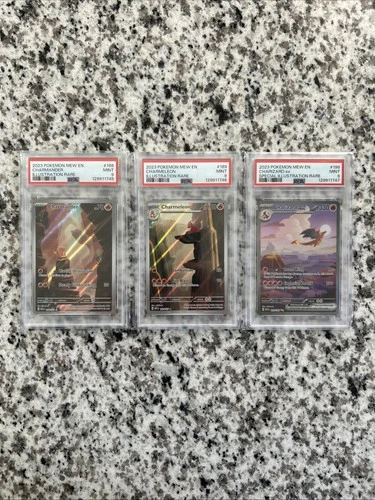 Sequential Cert PSA 9 Set Charmander 168 Charmeleon 169 Charizard ex 199 SV 151