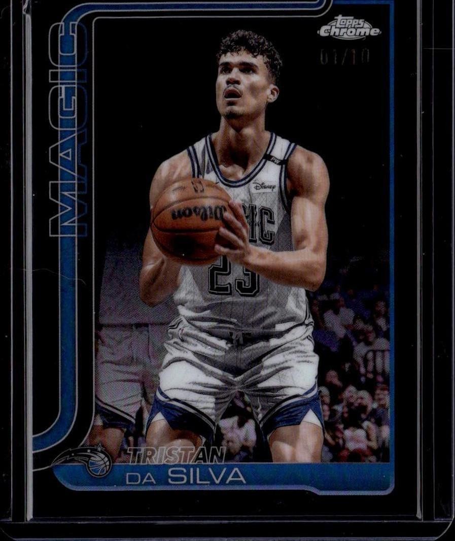 2025-26 Topps Chrome #173 Tristan da Silva Black Basketball Refractor #/10