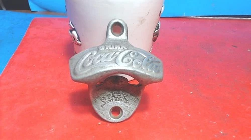 Vintage- Coca-Cola- Starr X-Plated- Metal Bottle Cap Opener- Wall Mount-good