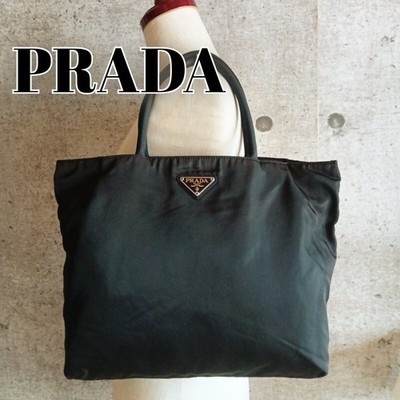 Prada Nylon Lightweight Tote Handbag Bag Black Ladies Men