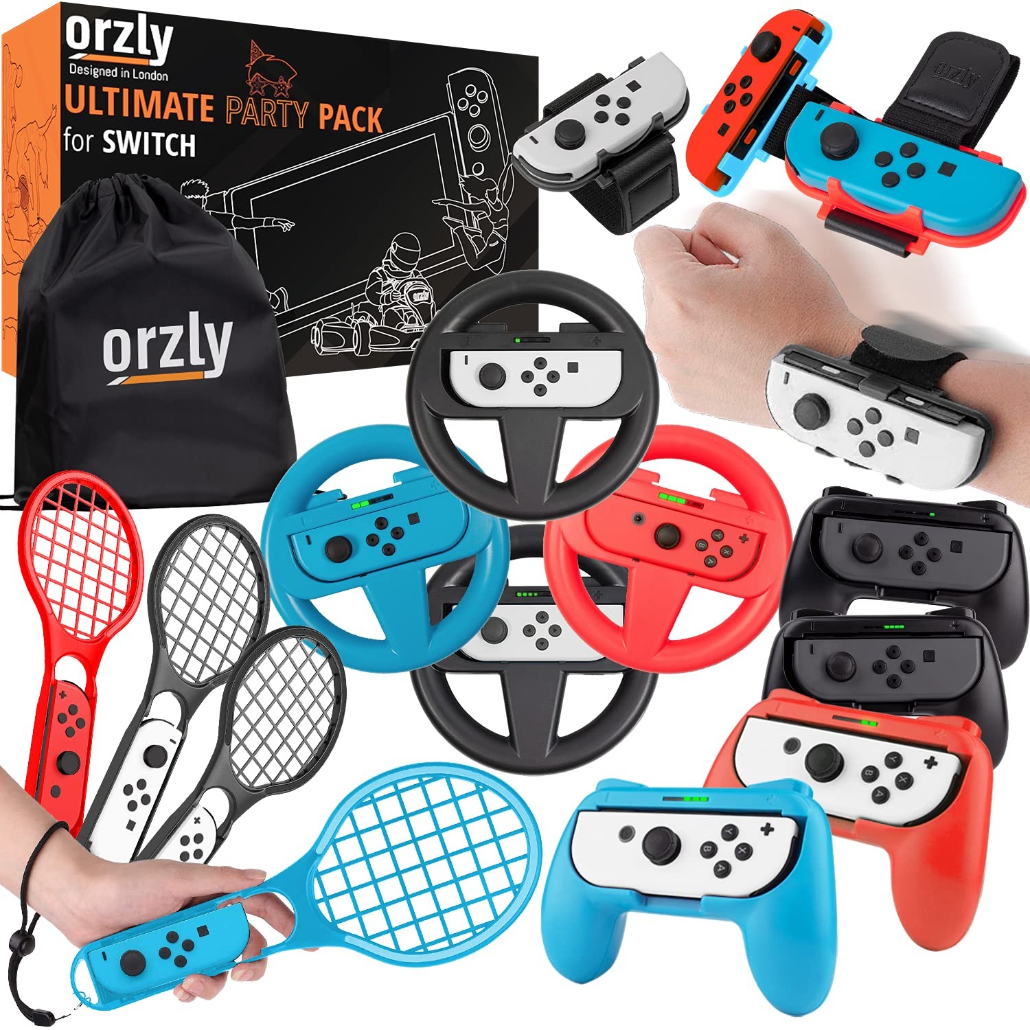 Pack d'accessoires Switch OLED contre les chutes de manettes : 4 volants de protection