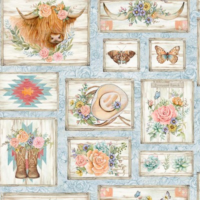 Highland Ranch Patch Fabric Western 44'' Wide BTY Springs Creative
