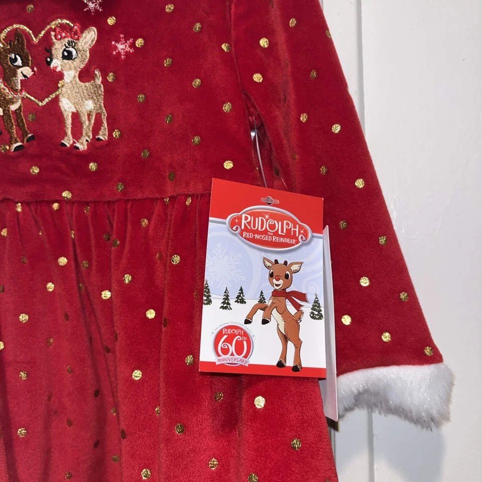 Новый с Ярлыками 3 месяцев Rudolph 3 ПК красный праздник/Рождество младенца девочки платье комплект новый  - Изображение 3 из 4