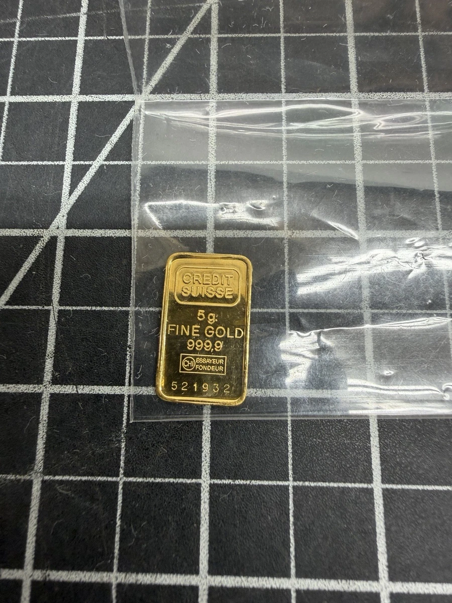 Credit Suisse Gold Bullion Bars and Rounds 5 g Precious Metal