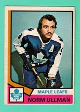 (1) NORM ULLMAN  1974-75 O-PEE-CHEE # 236 MAPLE LEAFS CREASED CARD (M2571)