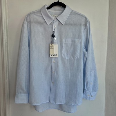 Dunst Studio Soft Blue Stripe Overshirt XS NWT Scandinavian Korean Luxury