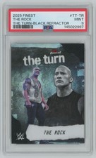 2025 Topps Finest WWE The Turn BLACK Refractor The Rock /25 PSA 9 #TT-TR A6