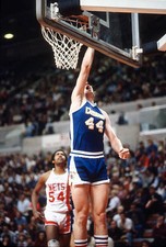 Dan Issel Denver Nuggets goes up for a layup v the New Jersey Nets- Old Photo