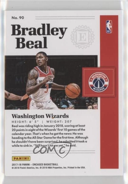 2017-18 Panini Encased /99 Bradley Beal #90 - Image 2 of 2