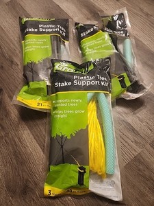 3 New GroTall Plastic Tree Stake Support Kit
