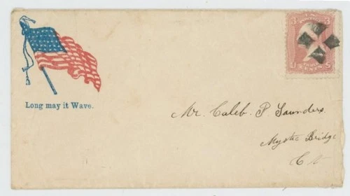 Mr Fancy Cancel CIVIL WAR PATRIOTIC 65 FLAG LONG MAY IT WAVE DIAMONDS FANCY CANC