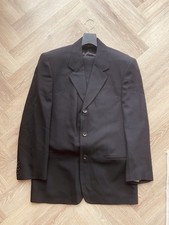 Banana Republic Men's Crepe 100 Wool Suit Black 38S/32 Made in Italy Vintage
