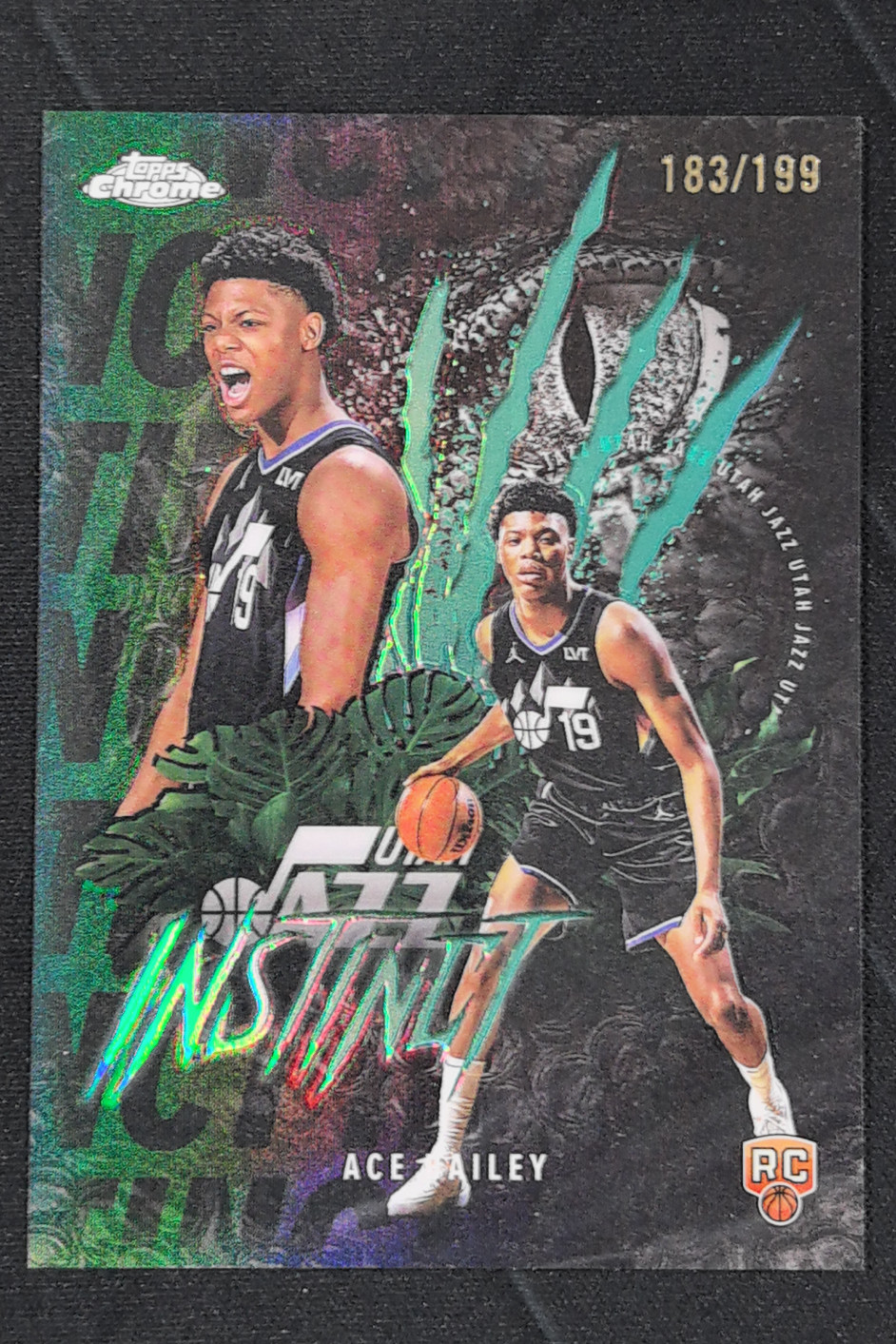 2025-26 Topps Chrome Ace Bailey Instinct Aqua Refractor RC /199 #INS-15 Jazz