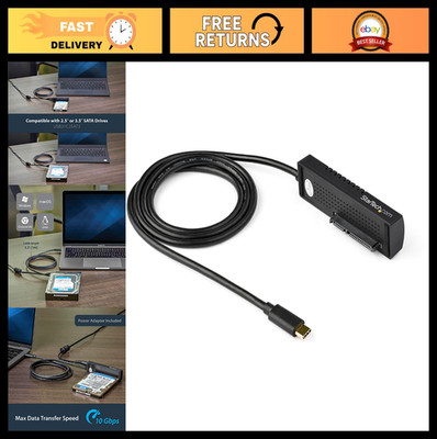 SATA to USB-C Cable Adapter, 10Gbps External Converter for 2.5''/3.5'' SSD/HDD Dat