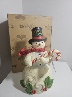 Jim Shore Candy Cane Snowman HOW SWEET IT IS Figurine  6001477 New Boxed 