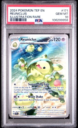 2024 POKEMON TEF EN-TEMPORAL FORCES ILLUSTRATION RARE #171 REUNICLUS PSA 10