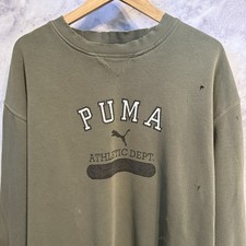 Vintage PUMA Athletic Dept Sweatshirt Mens XL Crew Neck Graphic Print 90s Y2K