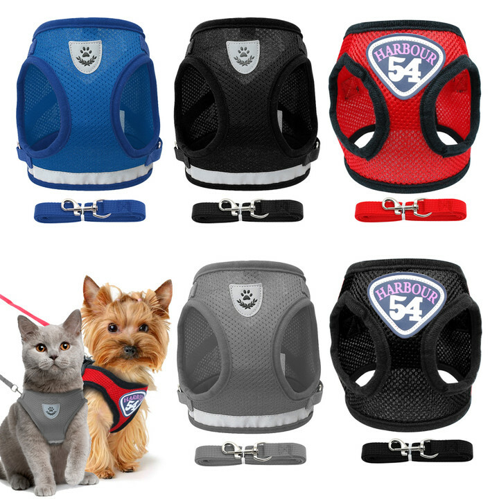 XS, Azul FEimaX Arn/és para Perro Peque/ño Gato Chaleco Reflectante y Ajustable Sin Tirones Arnes con Correa de Malla Suave Arn/és C/ómodo para Cachorros Perros Peque/ños Gatos y Mascotas