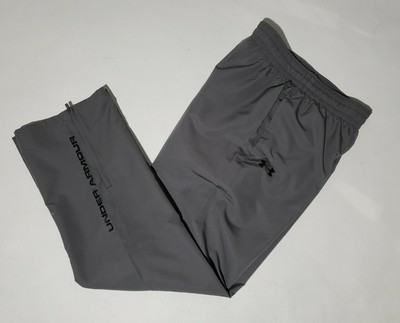 S Under Armour Vital Warm Up Pants Mens Gray Ankle Zippers 1239481 040 SMALL