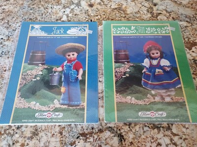2 Crochet Pattern Booklets Jack And Jill Fibre Craft Dolls