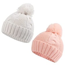 Baby Winter Beanie for Girls Boys Infant Toddler Warm Knit Twist Hat with Pom...