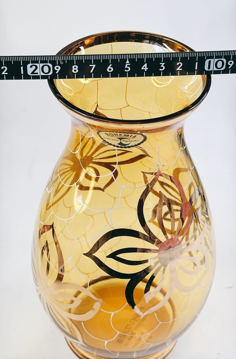 BOHEMIA Crystal Flower Vase Handmade Vintage Vase 1991 | eBay