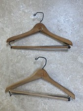Set of 2 rare wooden hangers vintage 14"