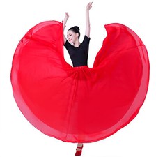 Woman Fashion Full Circle Modern Dance Skirts Ballroom Dance Skirt 720   , Size M