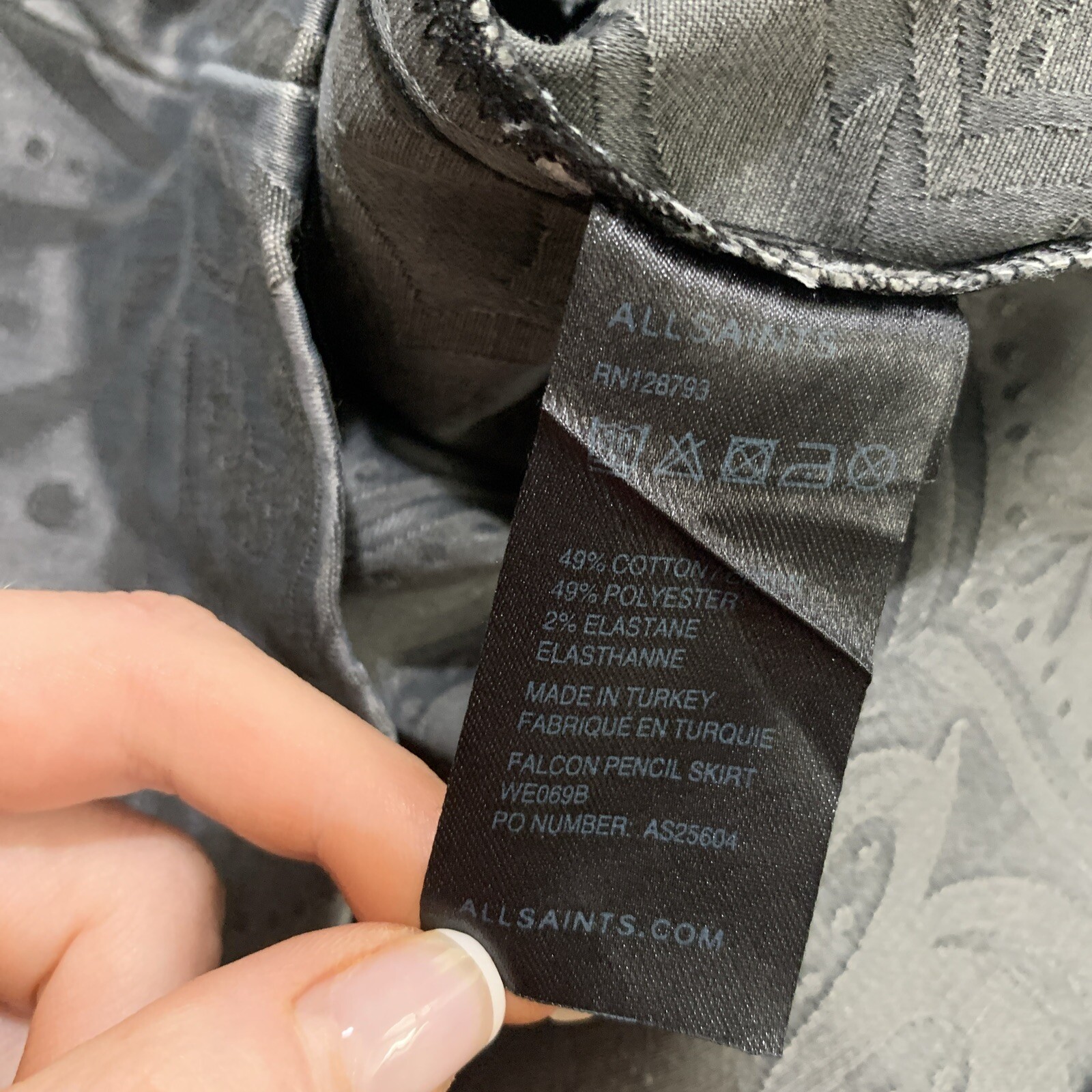 Allsaints Authentic Solid Gray Printed High Waist… - image 8