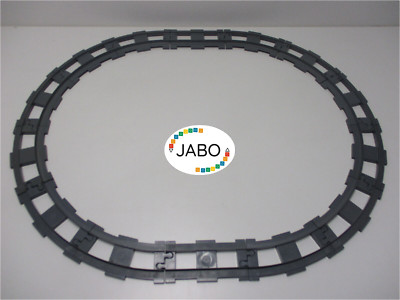 (R3/14) LEGO Duplo Train Tracks / Tracks Oval 12x Curve 2x Grade D Grey