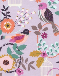 Fabric Birds Cages Felicity Lavender Timeless Treasures Cotton 1 4 Yard C4429 Ebay