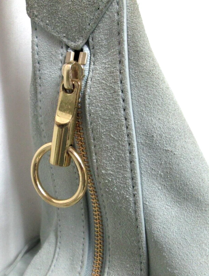 Elizabeth and James Grande Gris Gamuza Hobo Bolso Monedero Cremallera Top Foto 4 de 4