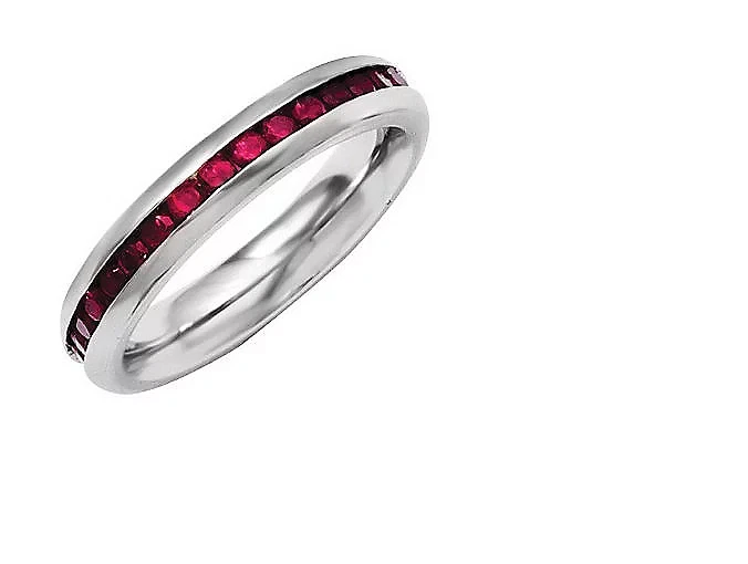QVC Steel by Design Birthstone Eternity Band Ring Size 7 January