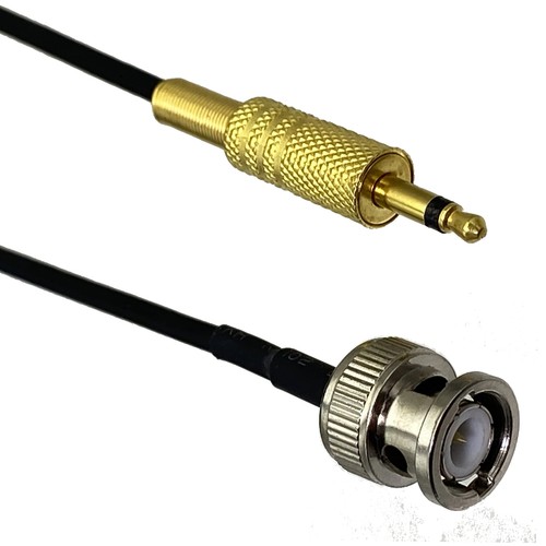 BNC male plug to 3.5mm mono 1/8" TS plug CCTV Camera Monitor antenna RG174 Cable - Picture 2 of 7