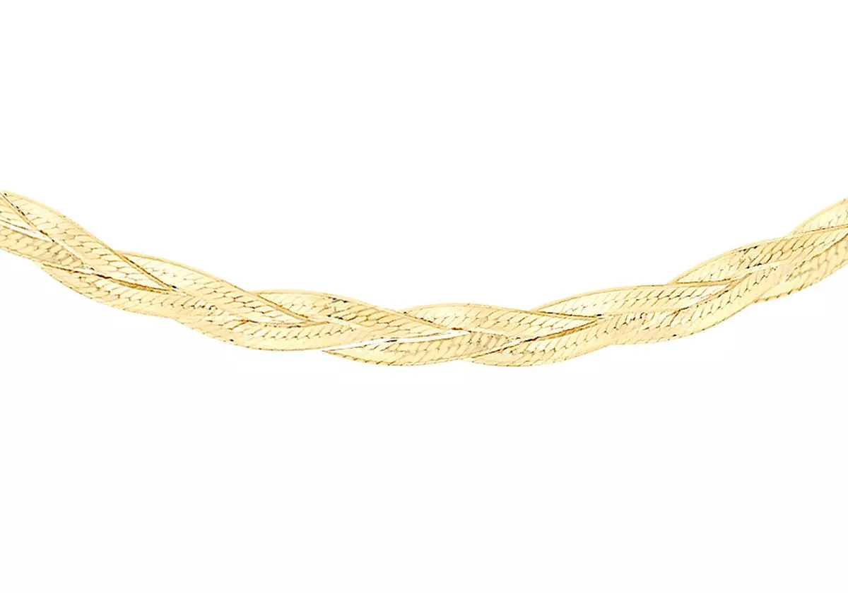 Thick Herringbone Chain Necklace - Gold | MASHALLAH