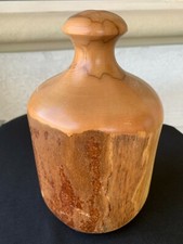 9" HAND CARVED LIVE EDGE WOOD VASE SCULPTURE RUSTIC