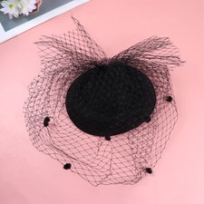 50s Headwear Hat Women Veil Black Veil Hat Pillbox Hat