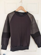 Alexander McQueen Degrade Leather Sleeved Cotton Sweatshirt