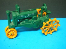 Vintage Heavy Cast Iron John Deere Model OP Farm Tractor smaller