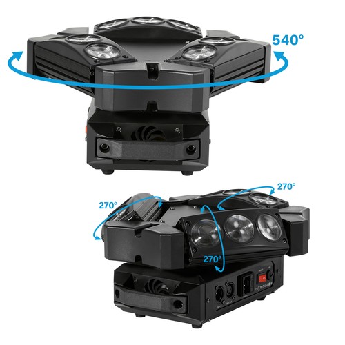60W Spider Moving Head Light 9 RGB LED DMX DJ Stage Party Moving Beam Lighting - Picture 4 of 10