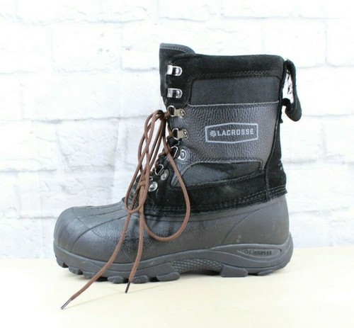 Black Leather Suede Pac Boots Size 